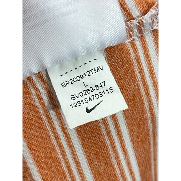 Nike Golf Polo Shirt Men's Large White Orange Striped Short Sleeve - Picture 10 of 11